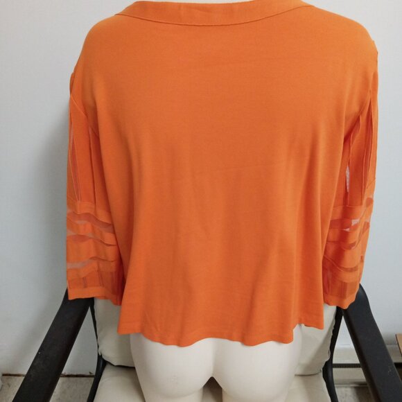 Orange mesh top - Picture 2 of 3